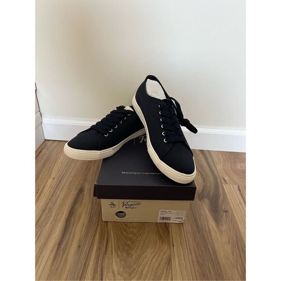 Original Penguin NWT Men's Petey Stripe Lace Up Sneaker Navy sz 8 - Picture 1 of 9